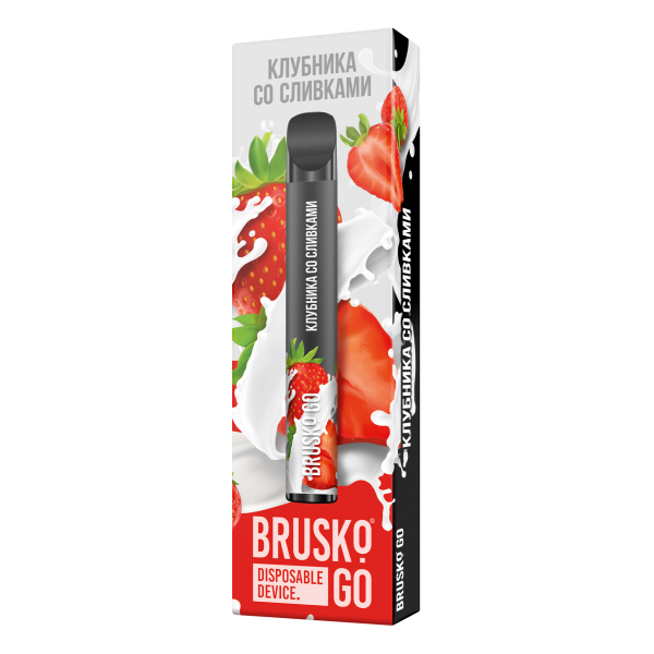 Одноразовая электронная сигарета Brusko Go Клубника Со Сливками 800 затяжек в Воркуте