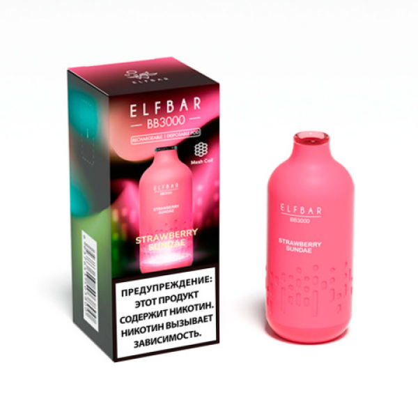 Elfbar BB3000 Мороженое с клубничным джемом, 3000 тяг в Воркуте