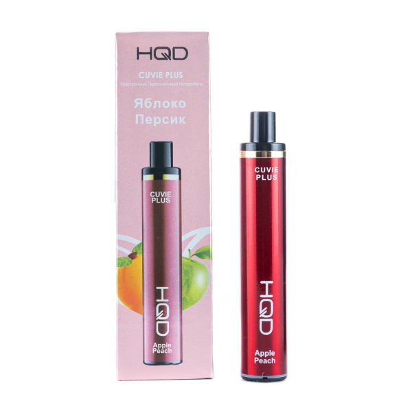 Одноразовая электронная сигарета HQD Cuvie Plus Apple Peach (Яблоко Персик) 1200 затяжек в Воркуте