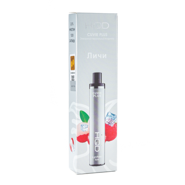 Одноразовая электронная сигарета HQD Cuvie Plus Lychee Ice (Личи Лёд) 1200 затяжек в Воркуте