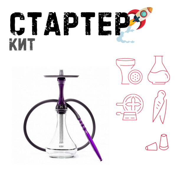Набор с кальяном  Alpha Hookah X Purple ТОЛЬКО НЕОБХОДИМОЕ в Воркуте
