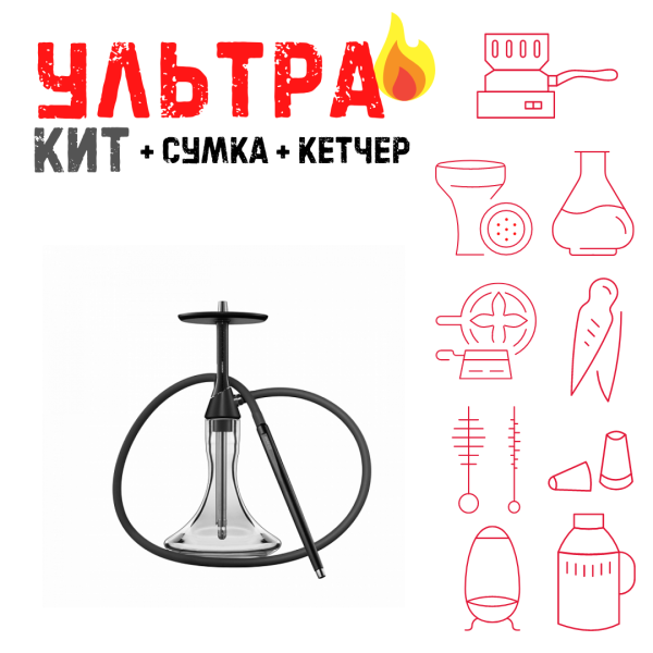 Набор с кальяном  Koress K2 Black Gloss ВСЕ ВКЛЮЧЕНО в Воркуте