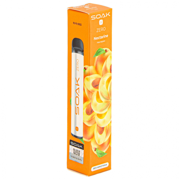 SOAK X ZERO Nectarine 1500 затяжек (без никотина) в Воркуте