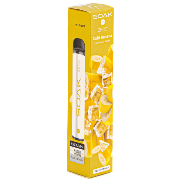 SOAK X ZERO Cold banana 1500 затяжек (без никотина) в Воркуте