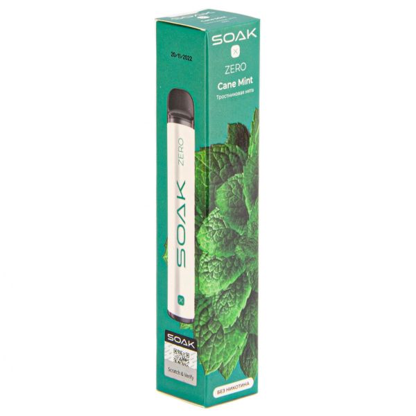 SOAK X ZERO Cane mint 1500 затяжек (без никотина) в Воркуте