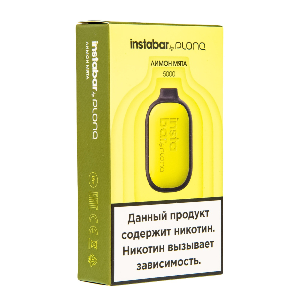 Plonq Instabar Лимон Мята (5000 Затяжек) 20 Мг в Воркуте