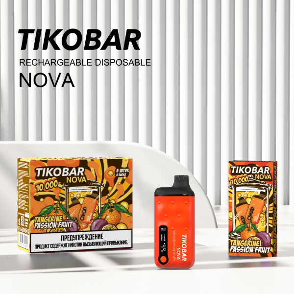 Электронка Tikobar Nova Мандарин Маракуйя 10000 Затяжек в Воркуте