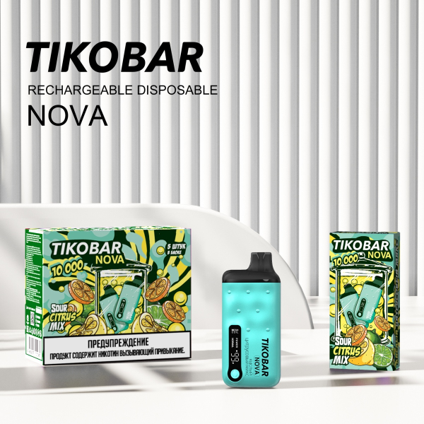 Электронка Tikobar Nova Кислый Цитрусовый Микс 10000 Затяжек в Воркуте