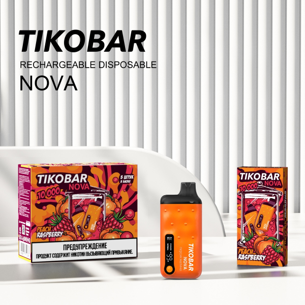 Электронка Tikobar Nova Персик Малина 10000 Затяжек в Воркуте