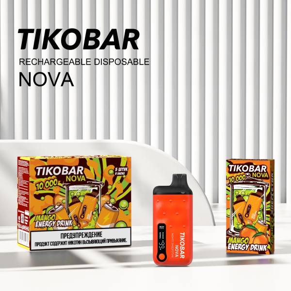 Электронка Tikobar Nova Манго Энергетик 10000 Затяжек в Воркуте
