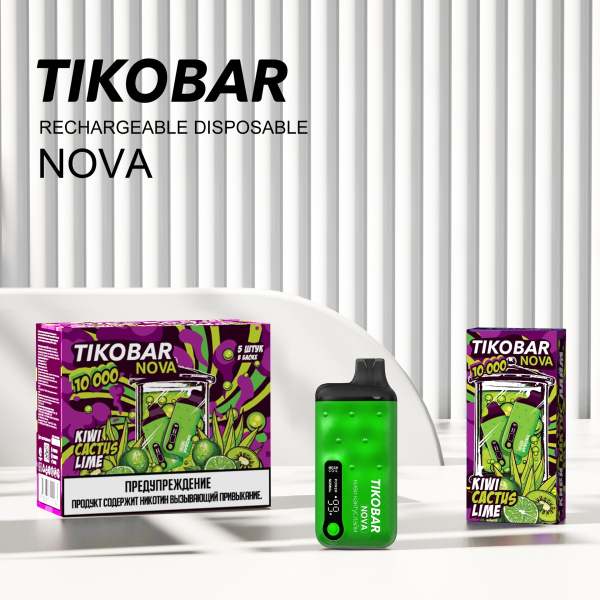 Электронка Tikobar Nova Киви Кактус Лайм 10000 Затяжек в Воркуте