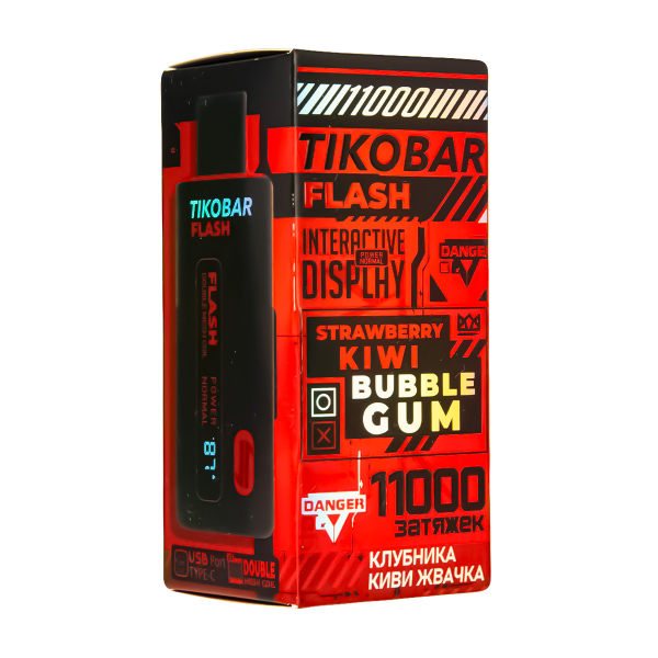 Электронка Tikobar Flash Клубника Киви Жвачка 11000 Затяжек в Воркуте