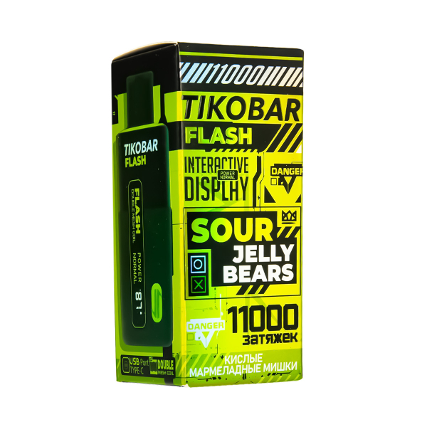 Электронка Tikobar Flash Кислые Мармеладные Мишки 11000 Затяжек в Воркуте