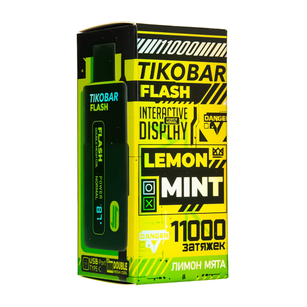 Электронка Tikobar Flash Лимон Мята 11000 Затяжек в Воркуте