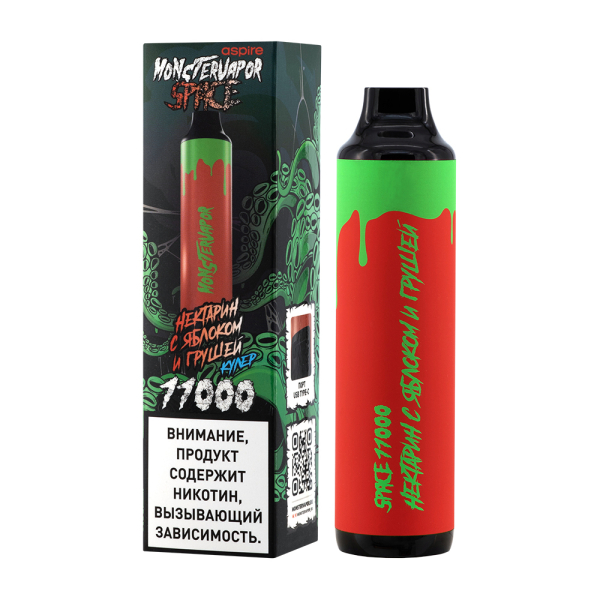 Электронка Monstervapor Space Нектарин Яблоко И Груша (11000 Затяжек) в Воркуте