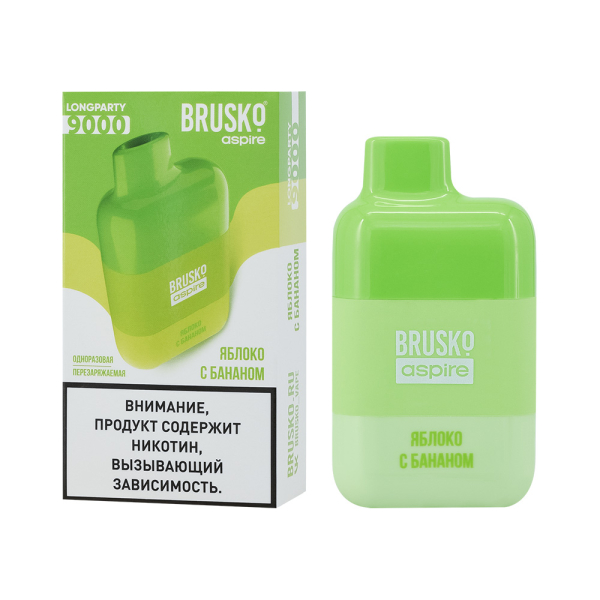 Электронка Brusko Longparty Яблоко И Банан (9000 Затяжек) в Воркуте