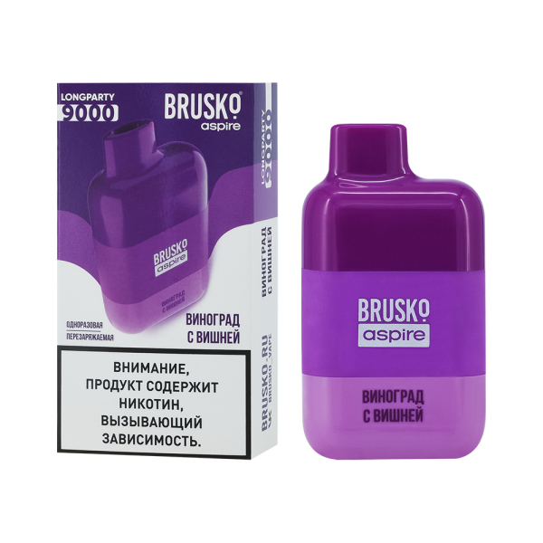 Электронка Brusko Longparty Виноград И Вишня (9000 Затяжек) в Воркуте