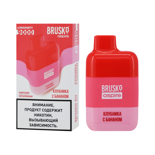 Электронка Brusko Longparty Клубника И Банан (9000 Затяжек) в Воркуте