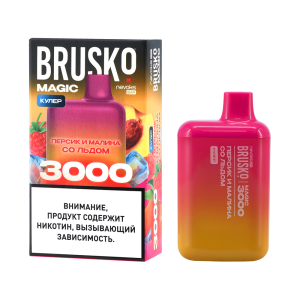Электронка Brusko Magic Персик И Малина Со Льдом (3000 Затяжек) в Воркуте