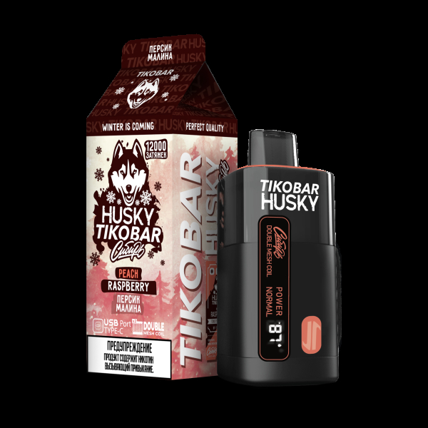 Электронка Tikobar Husky Сибирь Персик Малина 12000 Затяжек в Воркуте