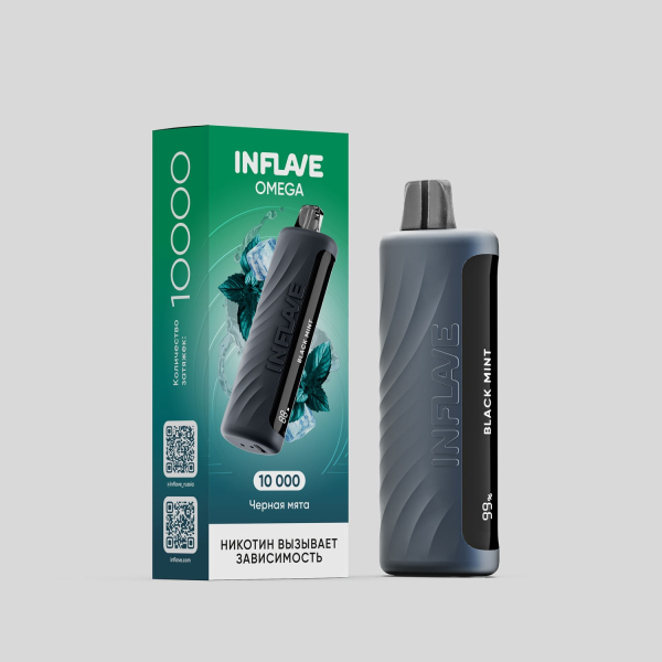 Электронка Inflave Omega Черная Мята (10000 Затяжек) в Воркуте