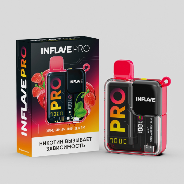Электронка Inflave Pro Земляничный Джем (7000 Затяжек) в Воркуте