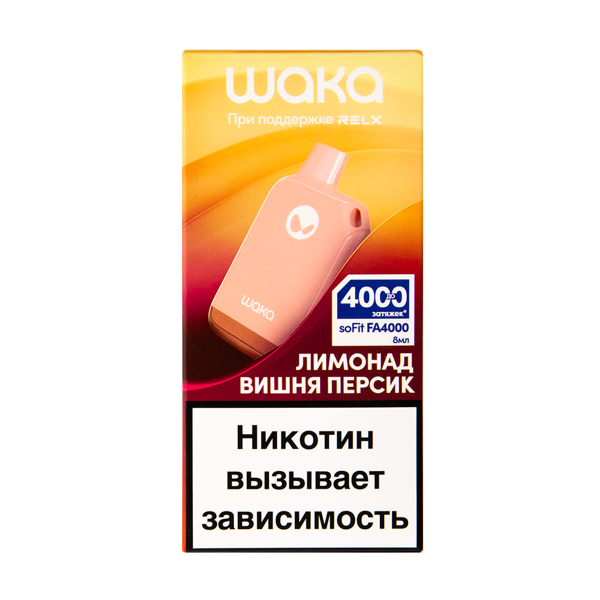 Электронка Waka Лимонад Вишня Персик (4000 Затяжек) в Воркуте