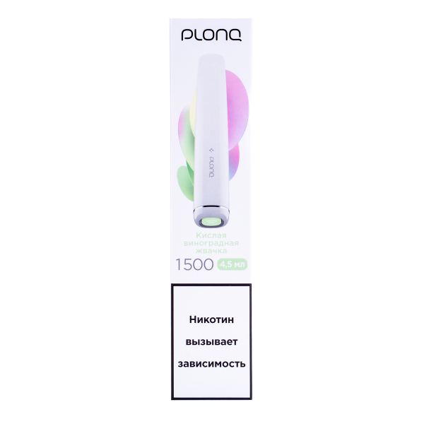 Электронка Plonq Plus Виноградная Жвачка (1500 Затяжек) 20 Мг в Воркуте