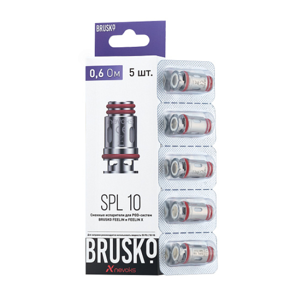 Испаритель Brusko Feelin Spl-10, 0.6 Ом, Упак. 5 Шт в Воркуте