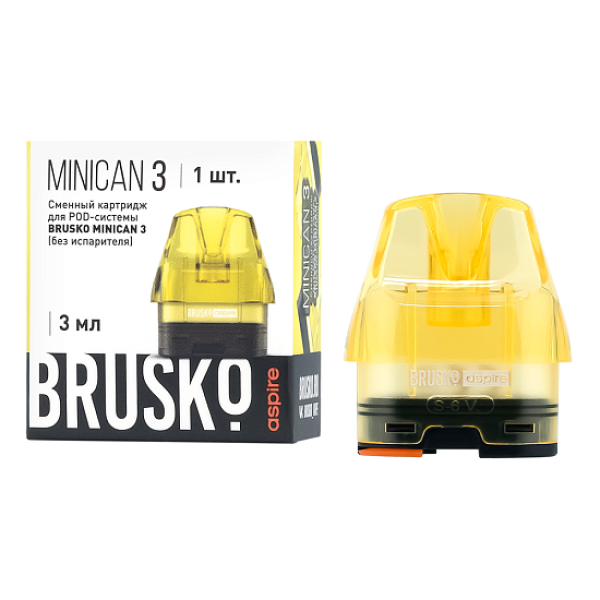 Сменный Картридж Brusko Minican 3, (Жёлтый), 3 Мл, Упак. 1 Шт в Воркуте