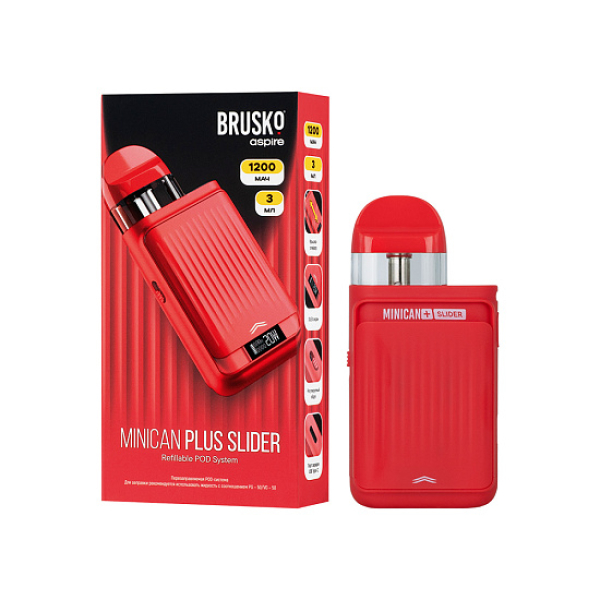 POD-система Brusko Minican Plus Slider Красный в Воркуте
