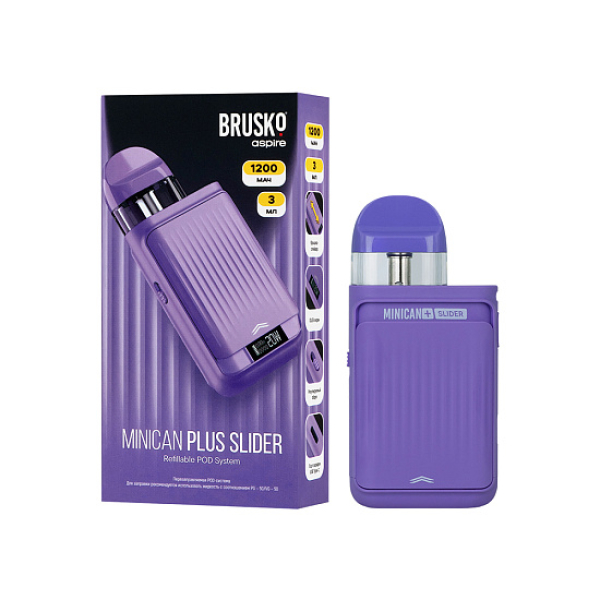 POD-система Brusko Minican Plus Slider Фиолетовый в Воркуте