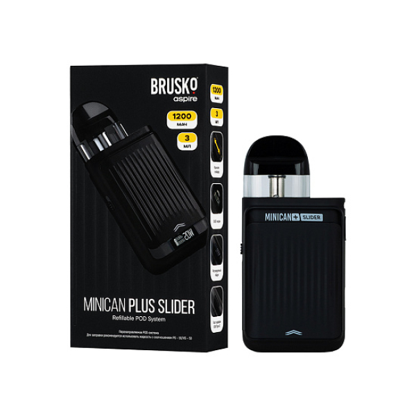 POD-система Brusko Minican Plus Slider Чёрный в Воркуте