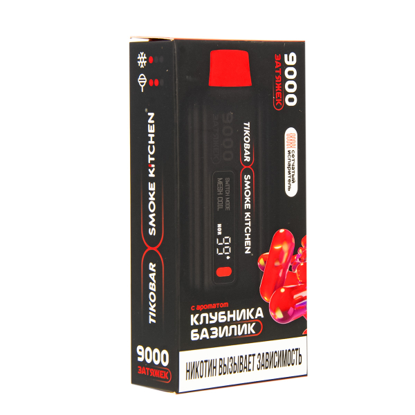 Электронка Tikobar X Smoke Kitchen Solo Клубника Базилик 9000 тяг в Воркуте