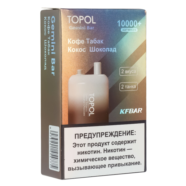 Электронка Topol Gemini Bar Coffee Tobacco | Coconut Chocolate 10000 тяг в Воркуте