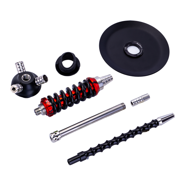 Кальян Mamay Customs Coilover Micro Чёрно Красный Сплеш в Воркуте