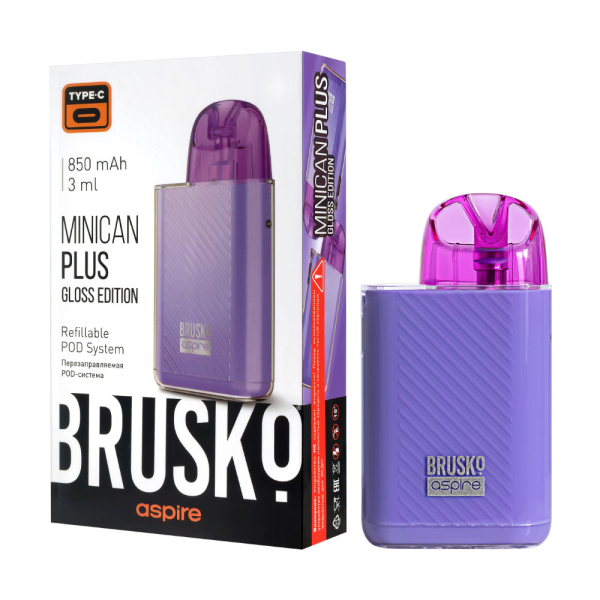 POD-система Brusko Minican Plus Gloss Edition Фиолетовый в Воркуте