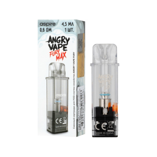 Картридж Angry Vape Fury Max Белый 45 мл 0.6 Ом ( 1 шт.) в Воркуте