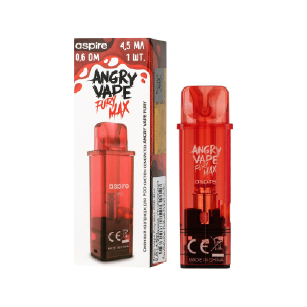 Картридж Angry Vape Fury Max Красный 45 мл 0.6 Ом ( 1 шт.) в Воркуте