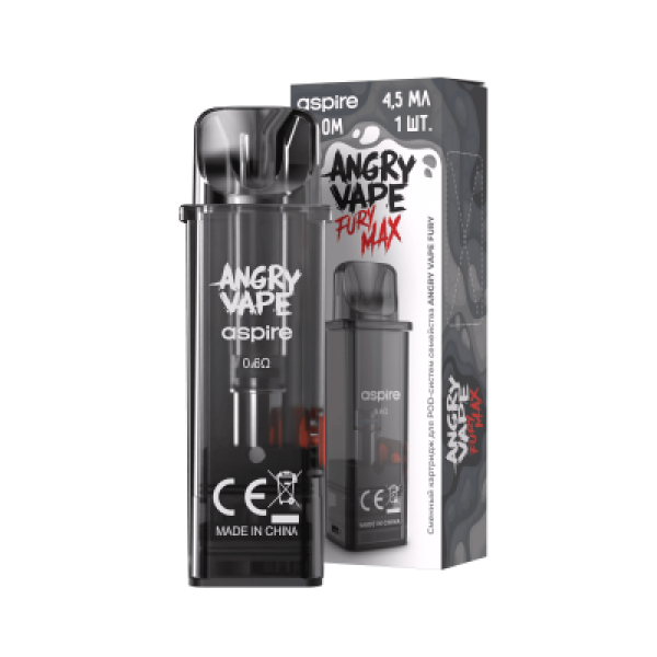 Картридж Angry Vape Fury Max Чёрный 45 мл 0.6 Ом ( 1 шт.) в Воркуте