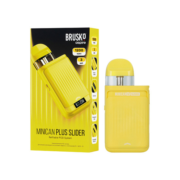 POD-система Brusko Minican      Plus Slider Жёлтый в Воркуте