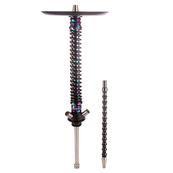 Кальян Mamay Customs Coilover Большой  Пурпурный/бирюзовый Сплеш Чёрный в Воркуте