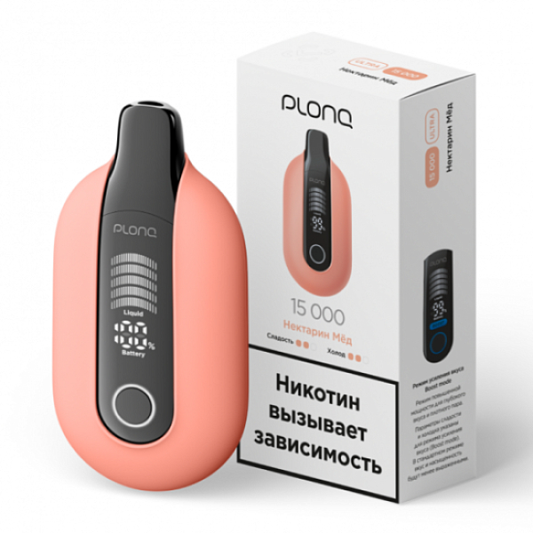 Электронная сигарета Plonq Ultra Нектарин Мёд 12000 затяжек в Воркуте